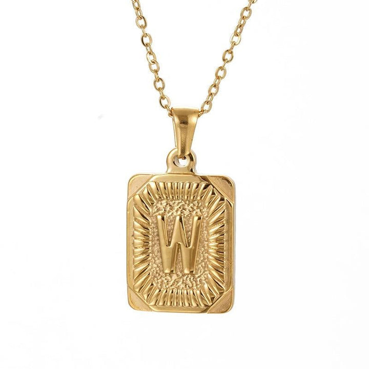 gold letter pendant necklace