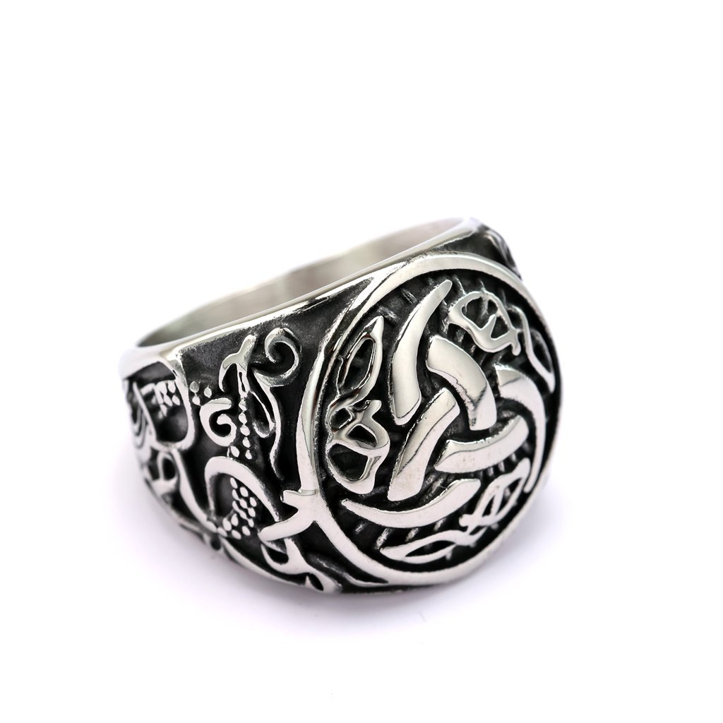 Retro Norse Trinity Celtic Knot Signet Ring