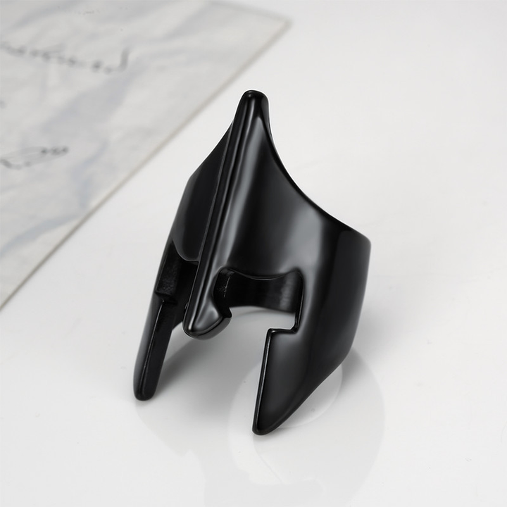 Spartan Helmet Shape Mens Warrior Statement Ring