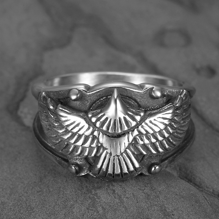 Vintage Spread Wing Eagle Biker Statement Ring