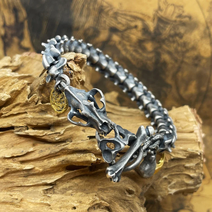 Handmade Tiger Bone Bracelet - 24K Gold Edge