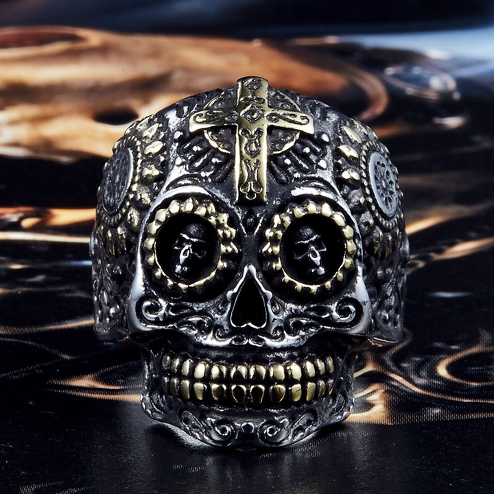Sterling Silver Sugar Skull Ring