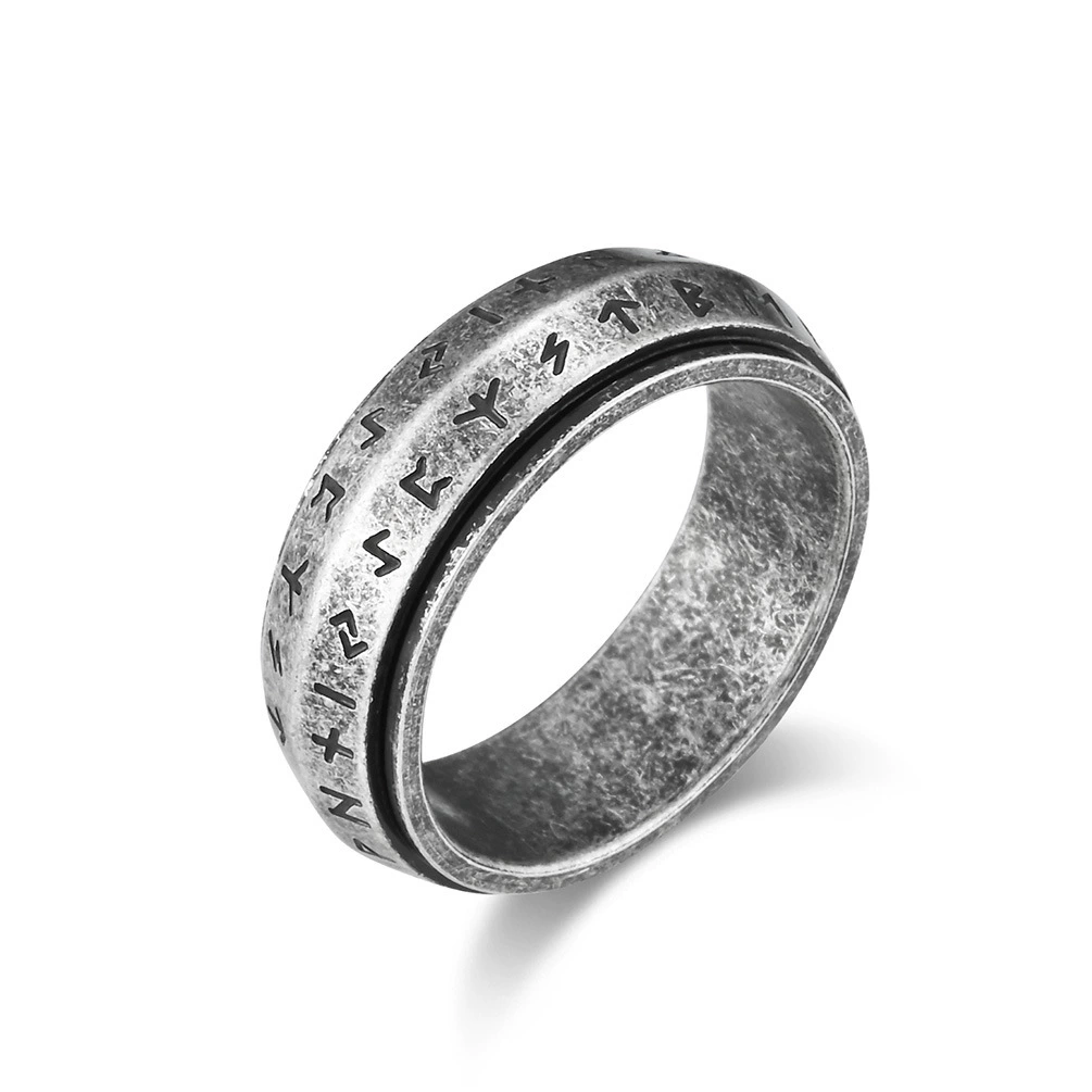Elder Futhark Rune Spinner Stress Relief Band Ring