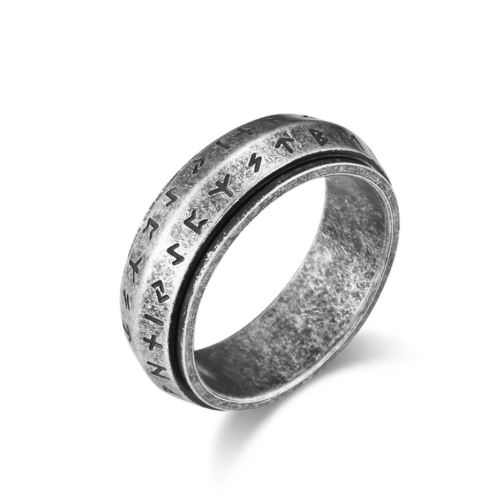 Elder Futhark Rune Spinner Stress Relief Band Ring