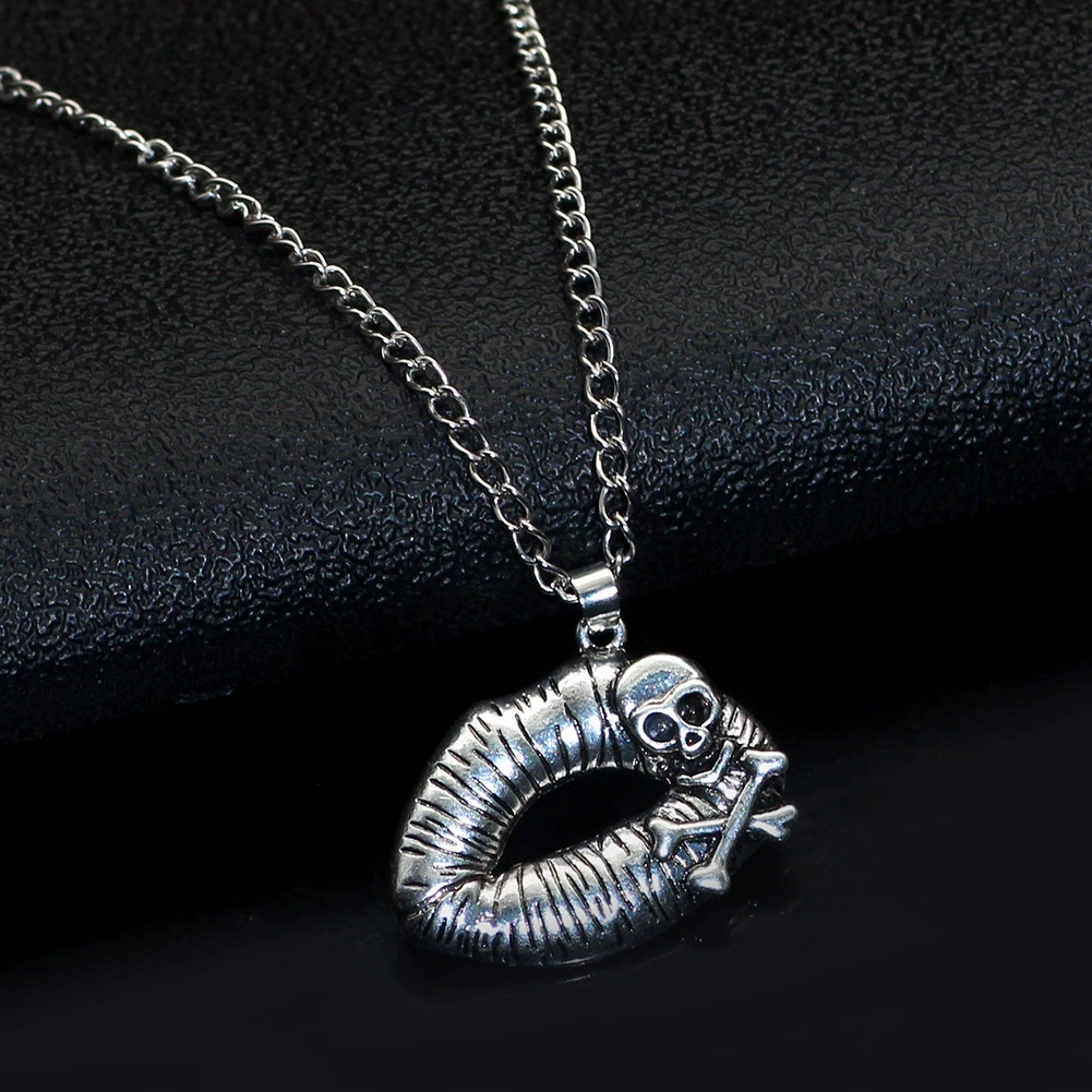 Skull Lip Bone Gothic Pendant Necklace