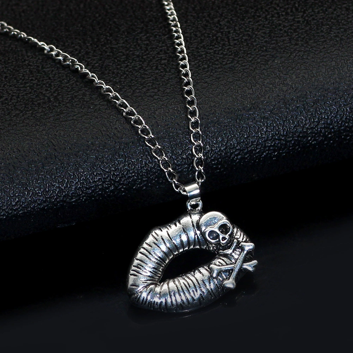 Skull Lip Bone Gothic Pendant Necklace