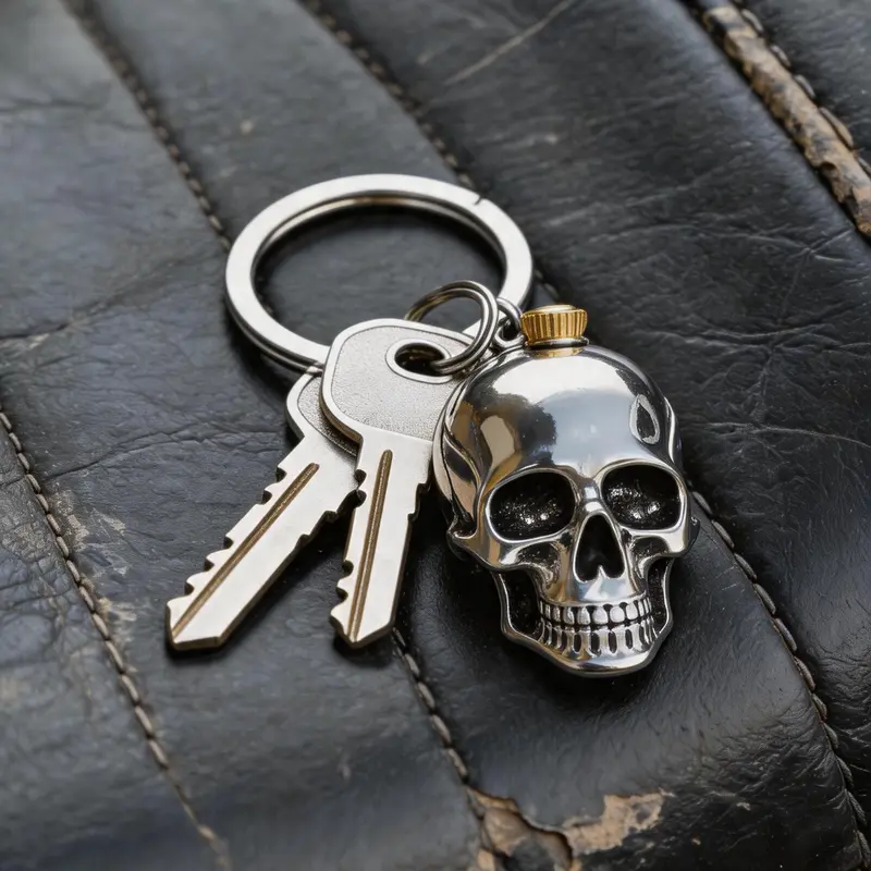 Skull Keychain Gothic Style Key Ring Accessory