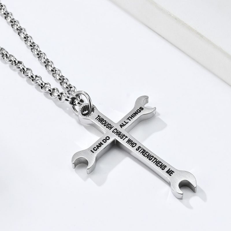 Wrench Cross Necklace