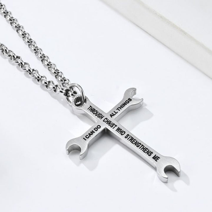 Wrench Cross Necklace