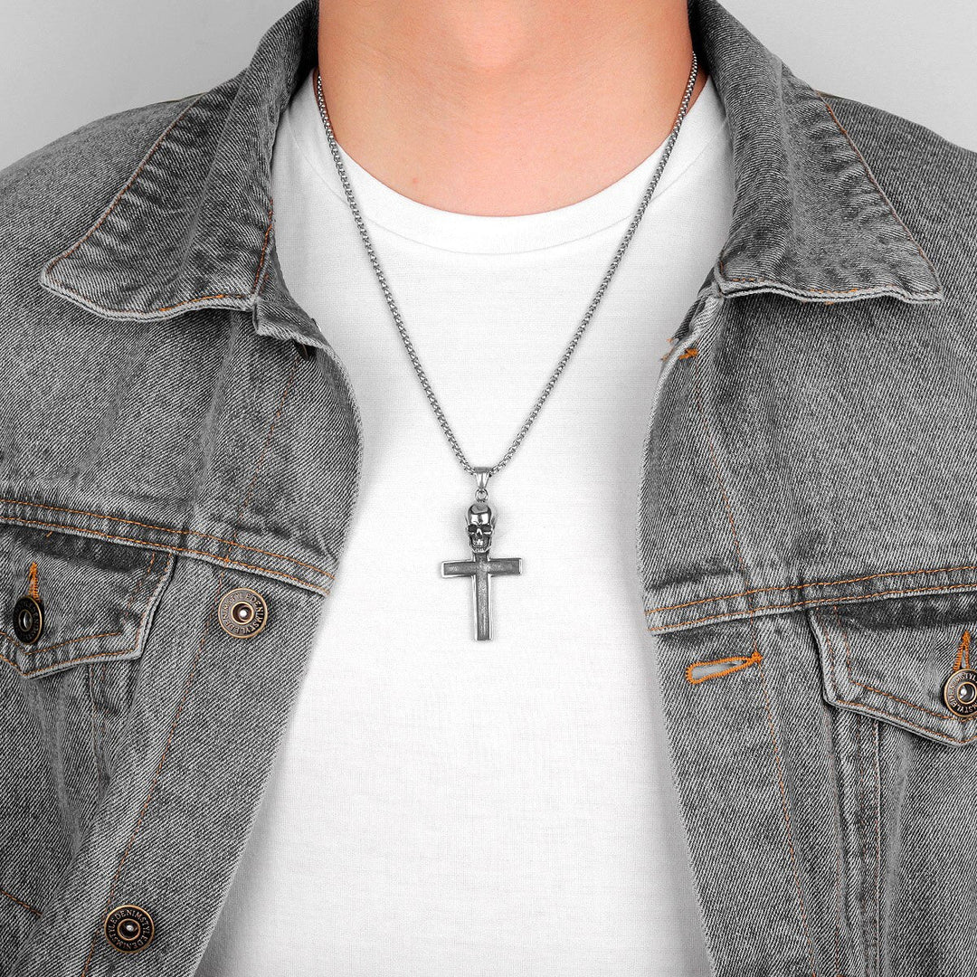 Skull Cross Pendant Necklace