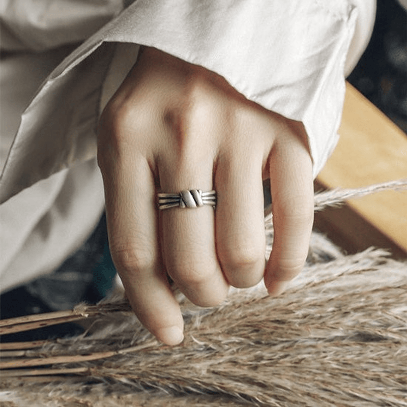 925 Sterling Silver Rope Knot Ring