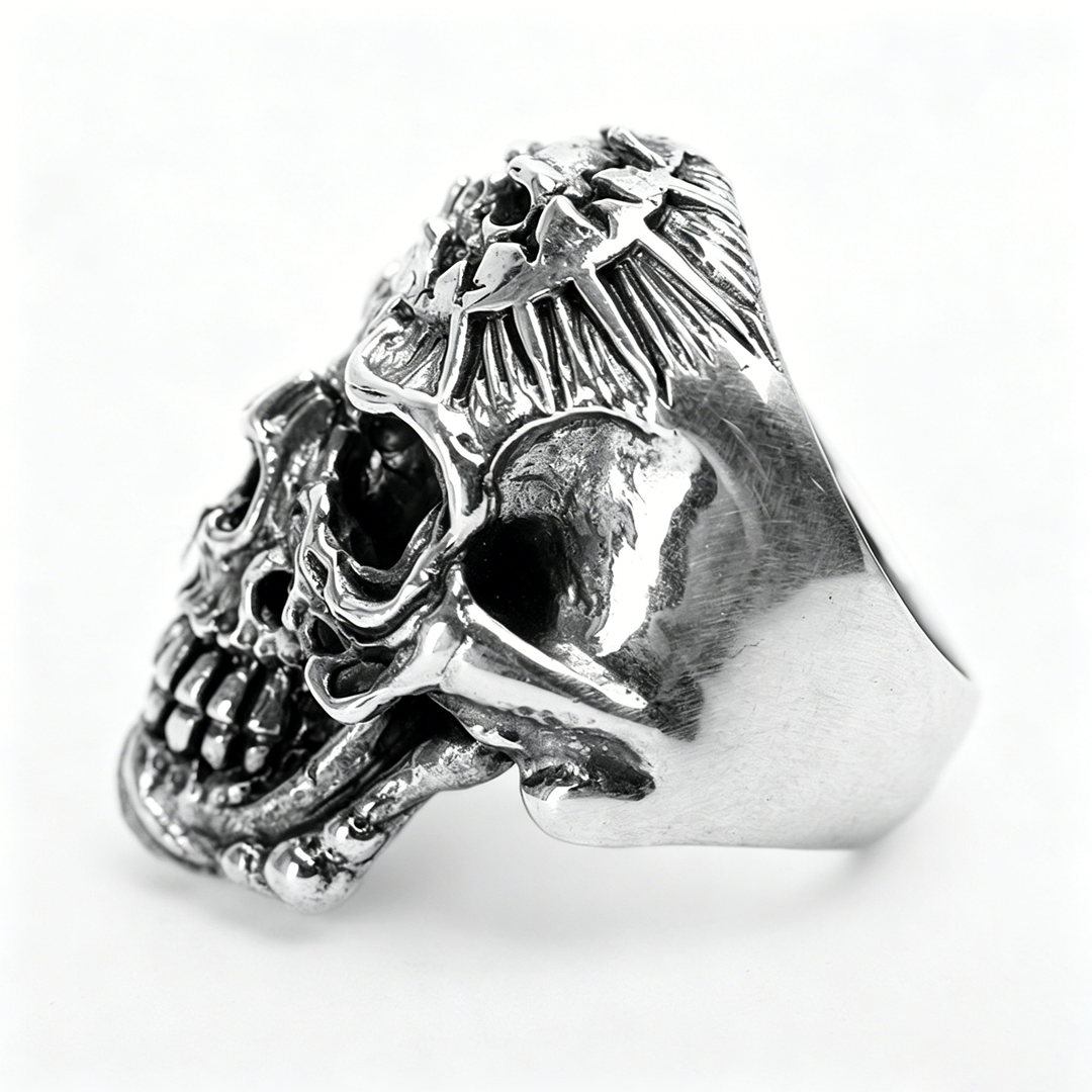 Dark Gothic Skeleton Head Retro Ring