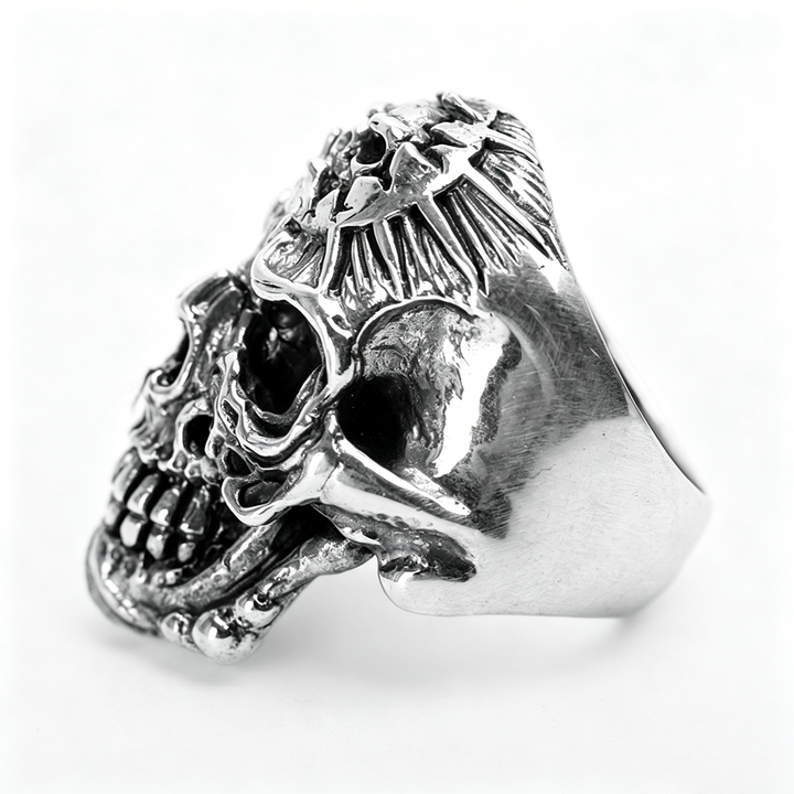 Dark Gothic Skeleton Head Retro Ring