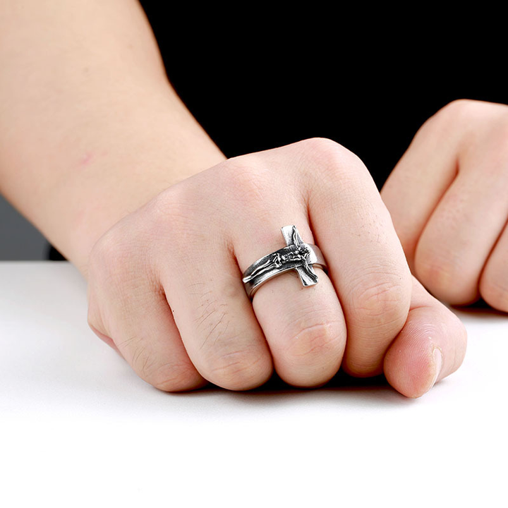 Vintage Jesus Crucifixion Ring
