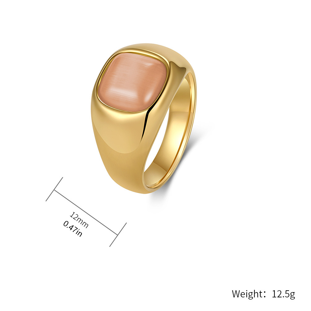Vintage Square Gem Inlaid Statement Ring