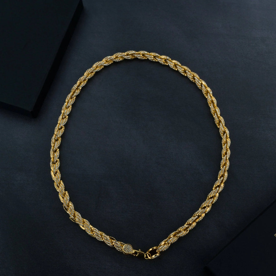 9mm Iced Rope Bracelet &amp; Chain Bundle