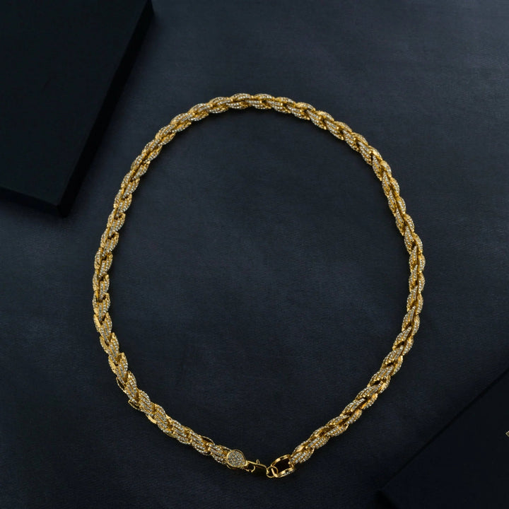 9mm Iced Rope Bracelet &amp; Chain Bundle