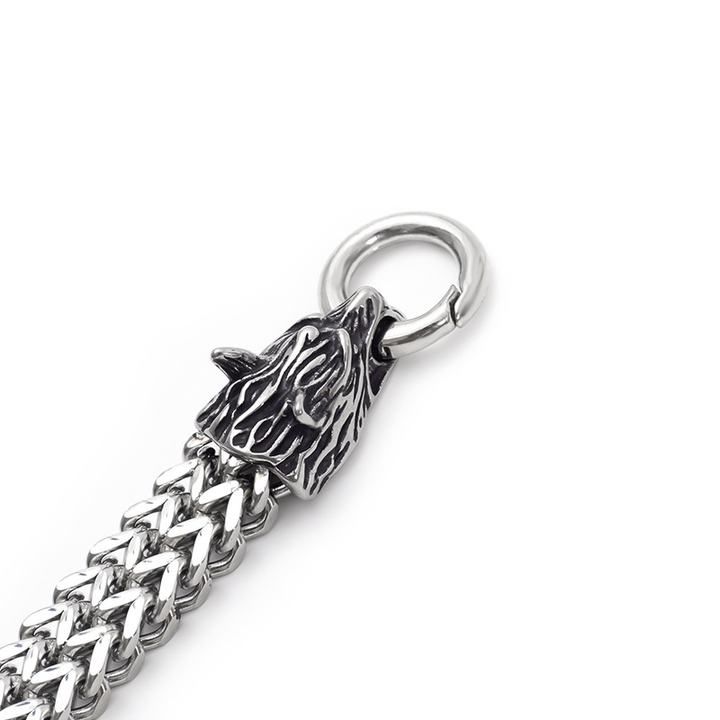 Vintage Wolf Head Statement Bracelet