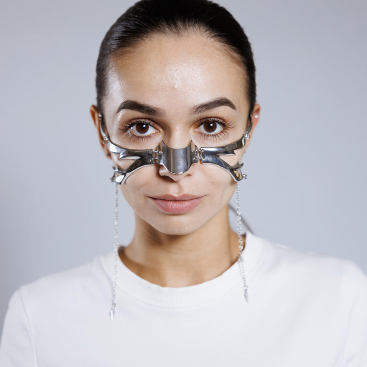 Cyberpunk Irregular Metal Tassel Face Cuff