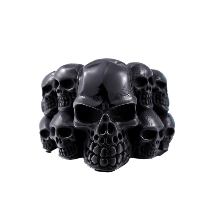 Gothic Multi Skull Stainless Steel Biker Ring