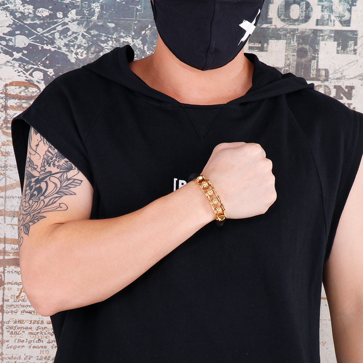 Rock Skull Link Wristband