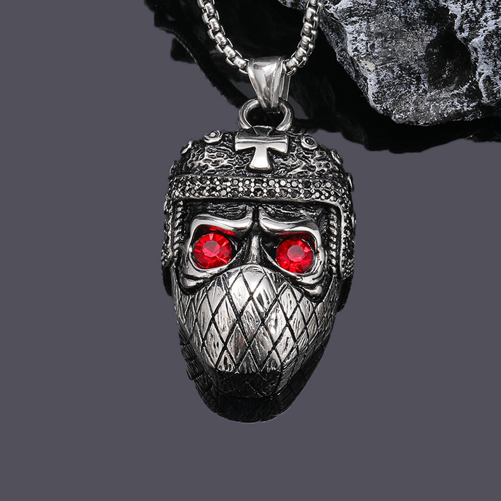 Knights Templar Skull Red Eye Pendant