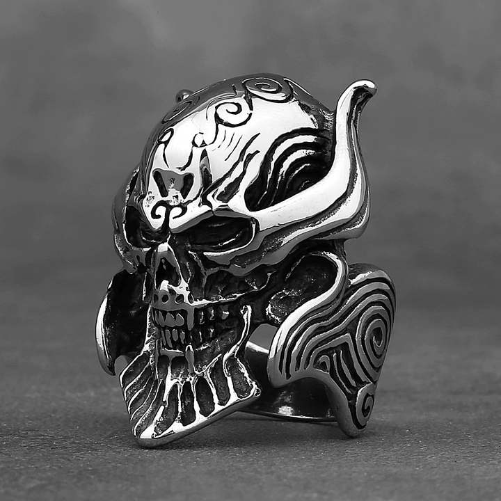 Horned Tribal Skull Goth Band