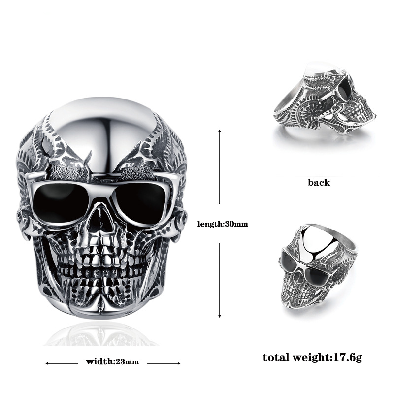 Shades Skull Vintage Metal Ring