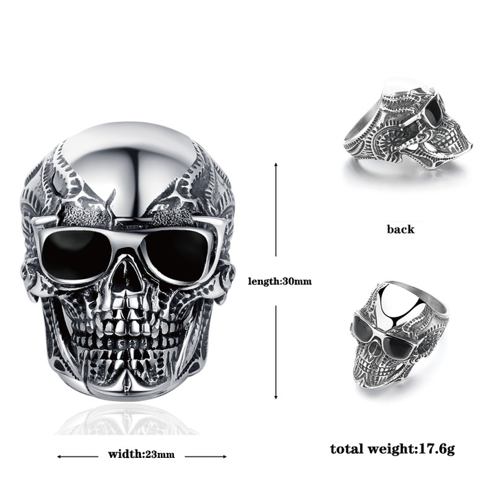 Shades Skull Vintage Metal Ring