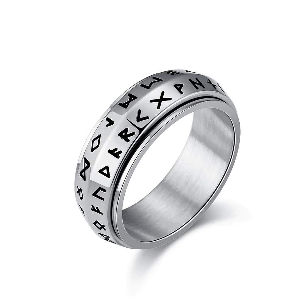 Elder Futhark Rune Spinner Stress Relief Band Ring