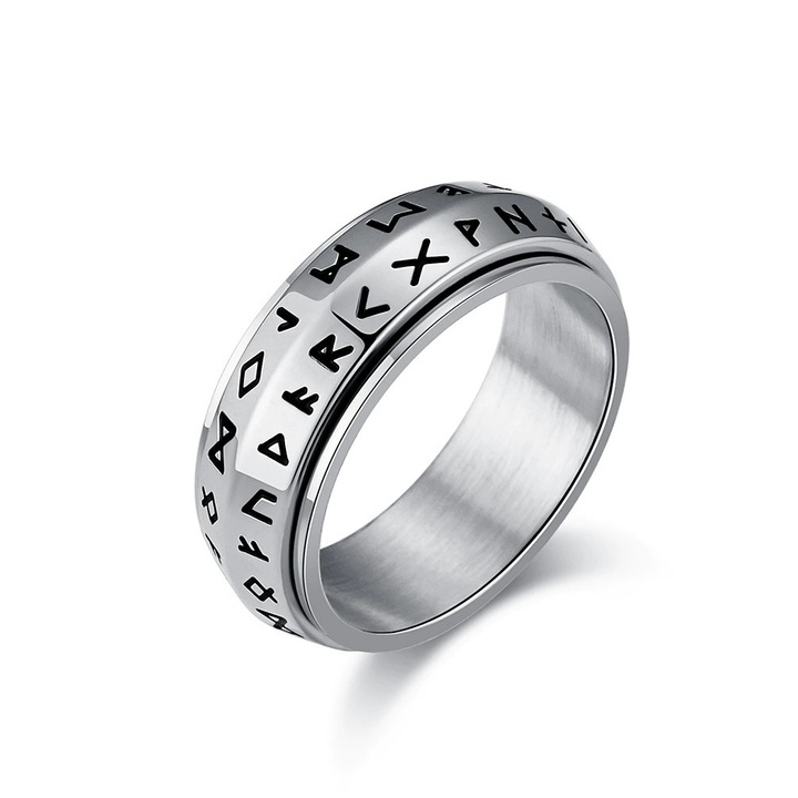 Elder Futhark Rune Spinner Stress Relief Band Ring