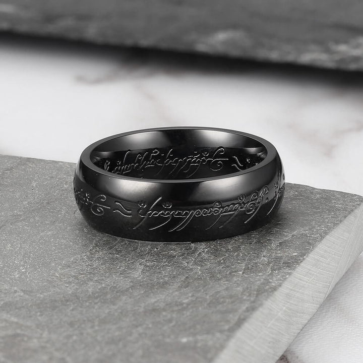 Exquisite Engraved Stainless Steel Ring