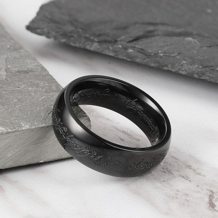 Exquisite Engraved Stainless Steel Ring