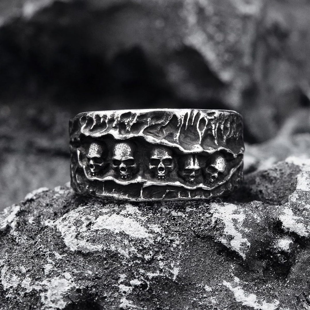 Hip Hop Punk Skull Sterling Silver Ring