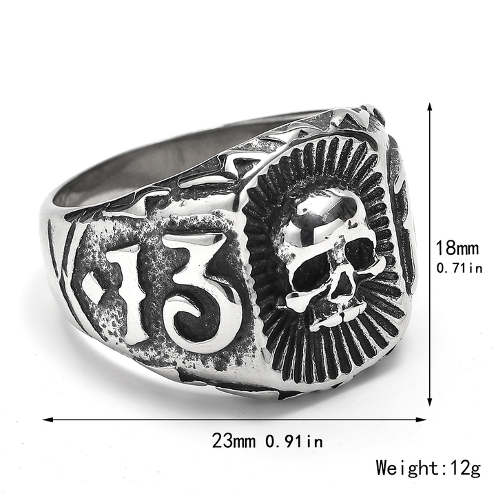 Punk Skull Symbol Biker Statement Ring