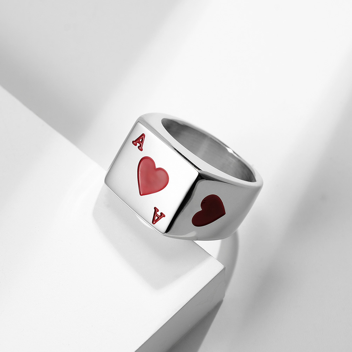 Playing Card Ace Symbol Fashion Statement Ring