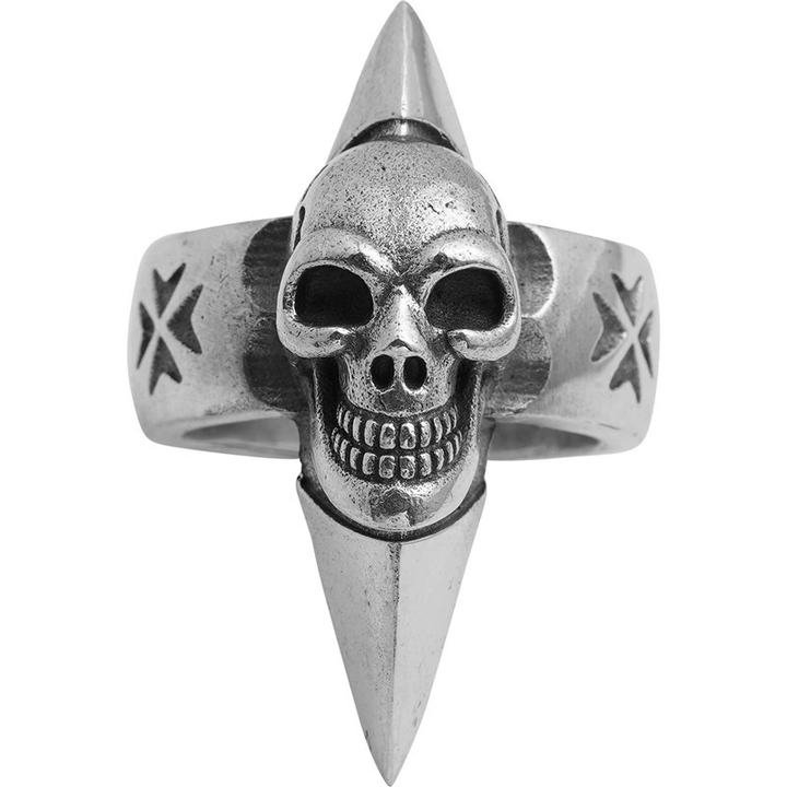 Retro Spiked Skull Motorcycle Style Ring