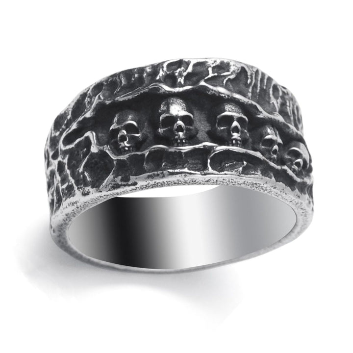 Hip Hop Punk Skull Sterling Silver Ring
