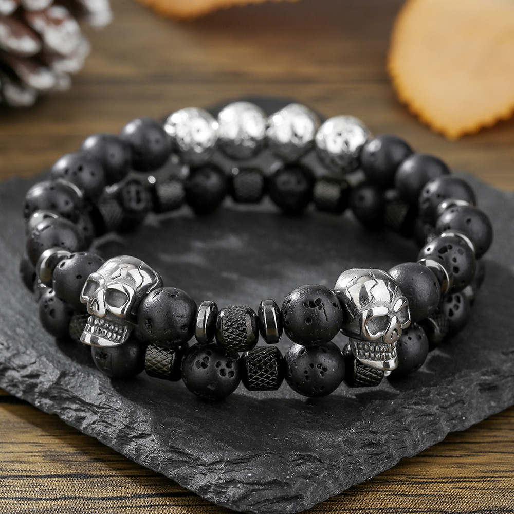 Gothic Skull Beaded Bracelet