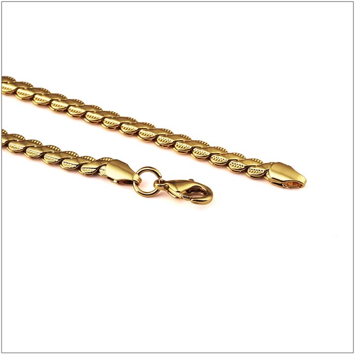 Hip Hop Style Gold Embossed Textured Necklace