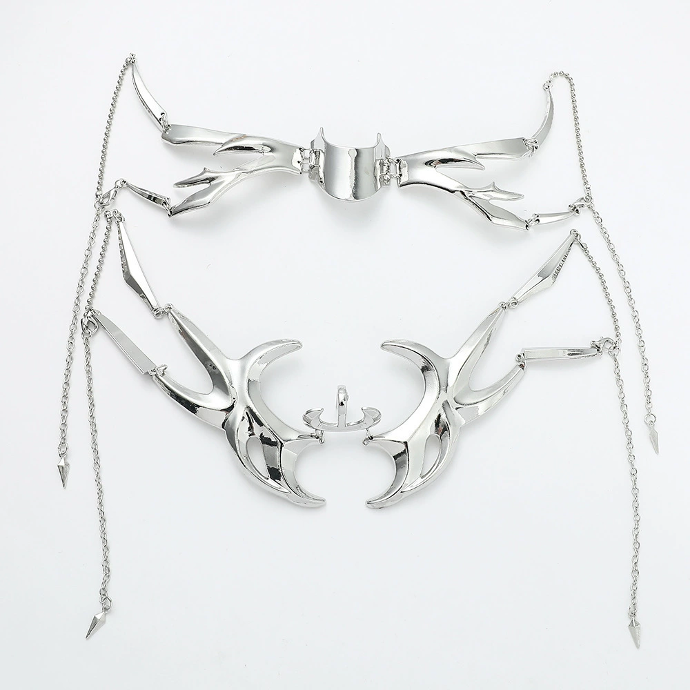 Cyberpunk Irregular Metal Tassel Face Cuff