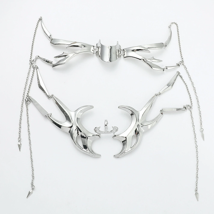 Cyberpunk Irregular Metal Tassel Face Cuff