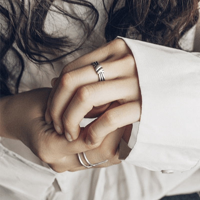 925 Sterling Silver Rope Knot Ring