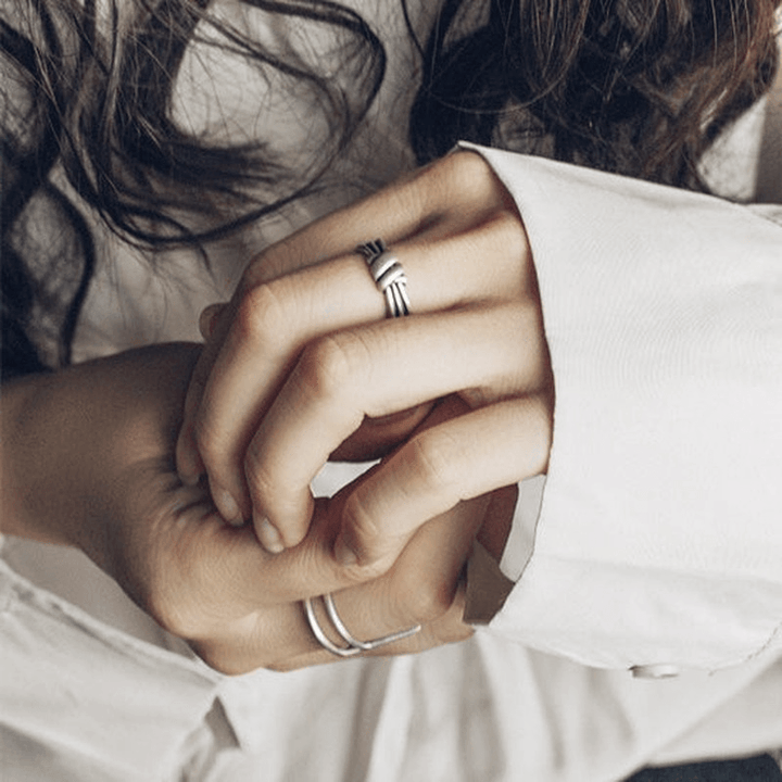 925 Sterling Silver Rope Knot Ring