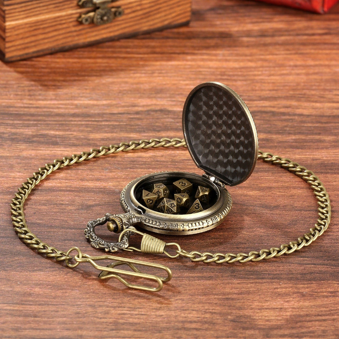 Dragon-Shaped D&amp;D Style Pocket Watch Dice Set 