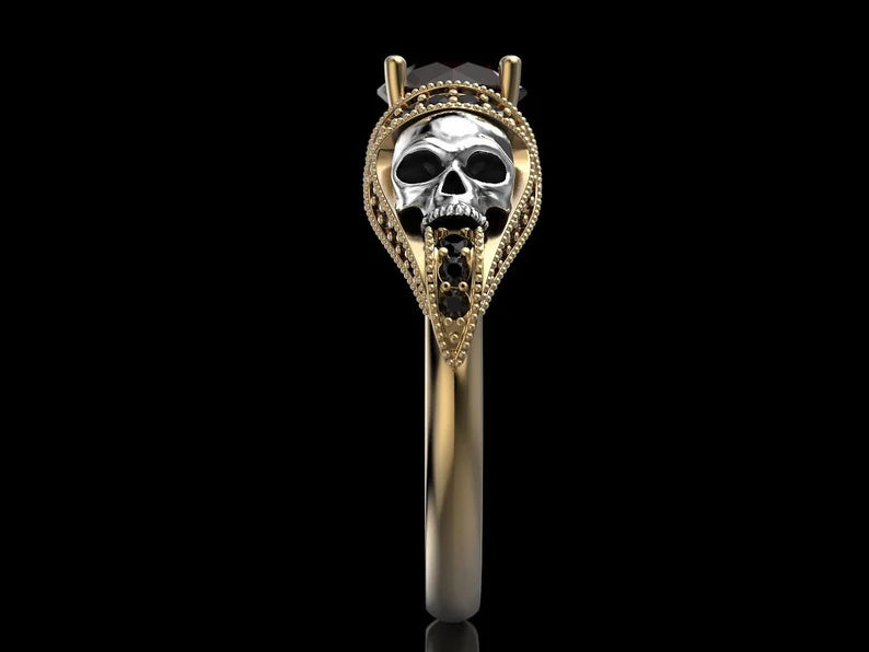 Gothic Ruby Skull Ring