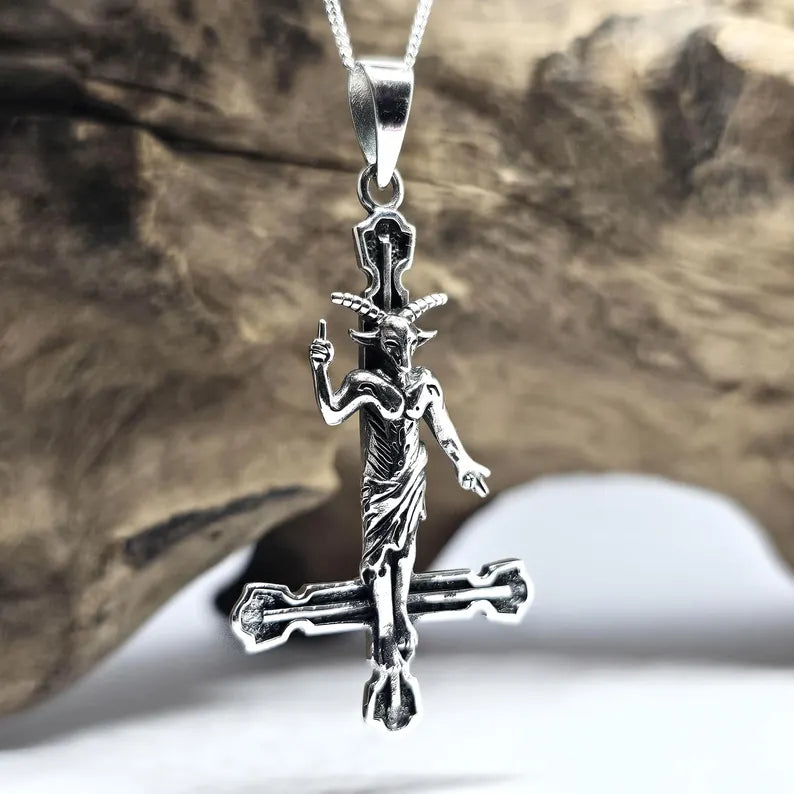Inverted Cross Baphomet Necklace