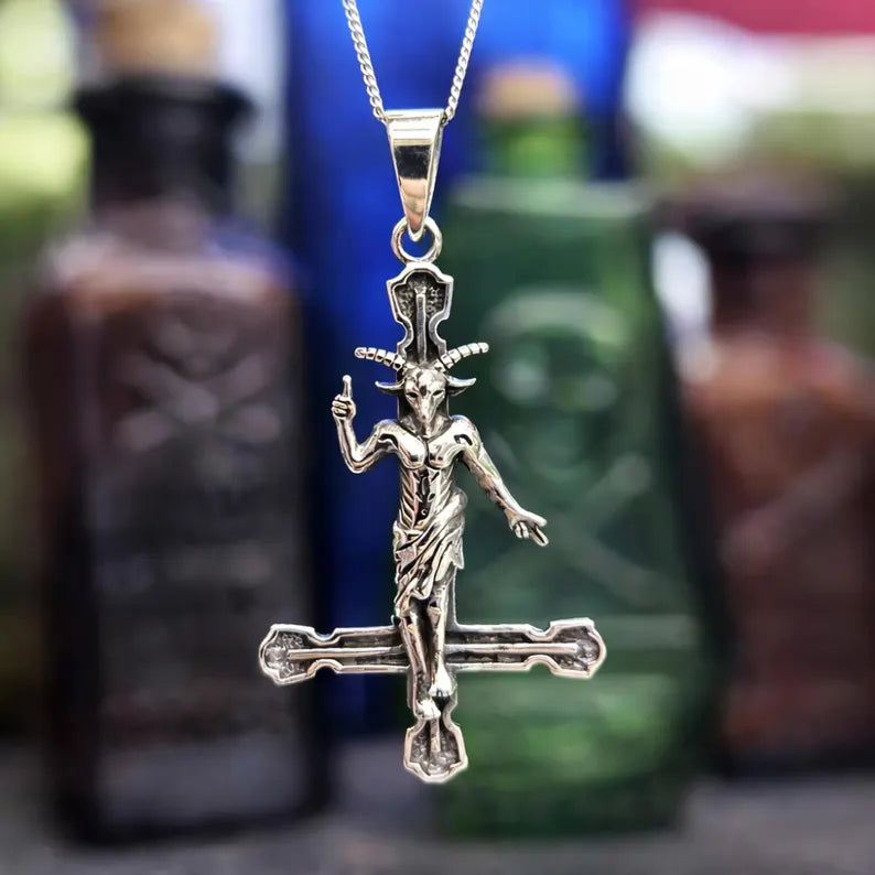 Inverted Cross Baphomet Necklace