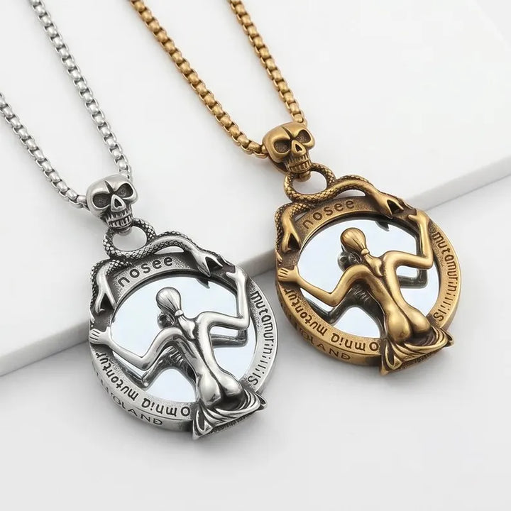 Magic Mirror Skull Pendant Necklace