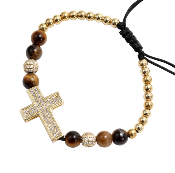 Diamond cross bracelet